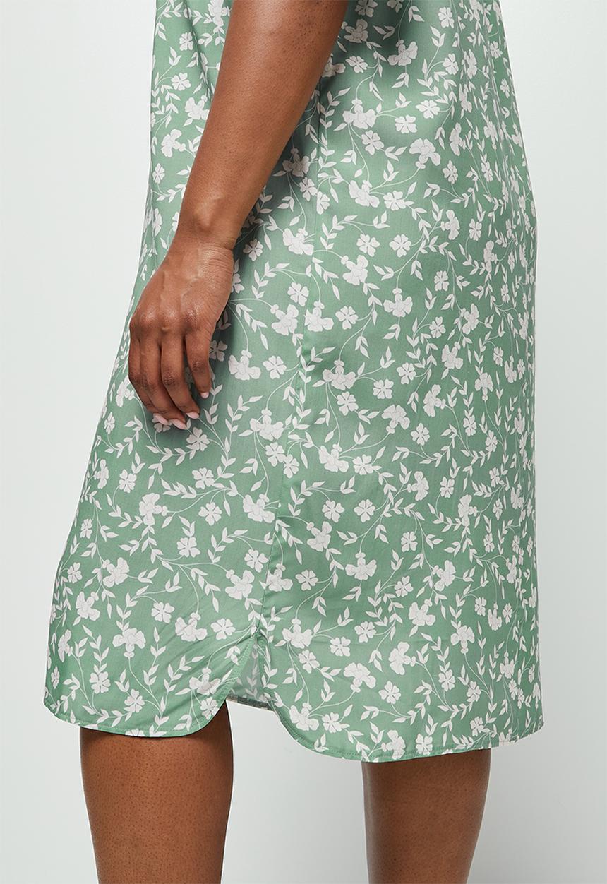 edit Plus - Mandarin collar swing hem tunic - dark sage 