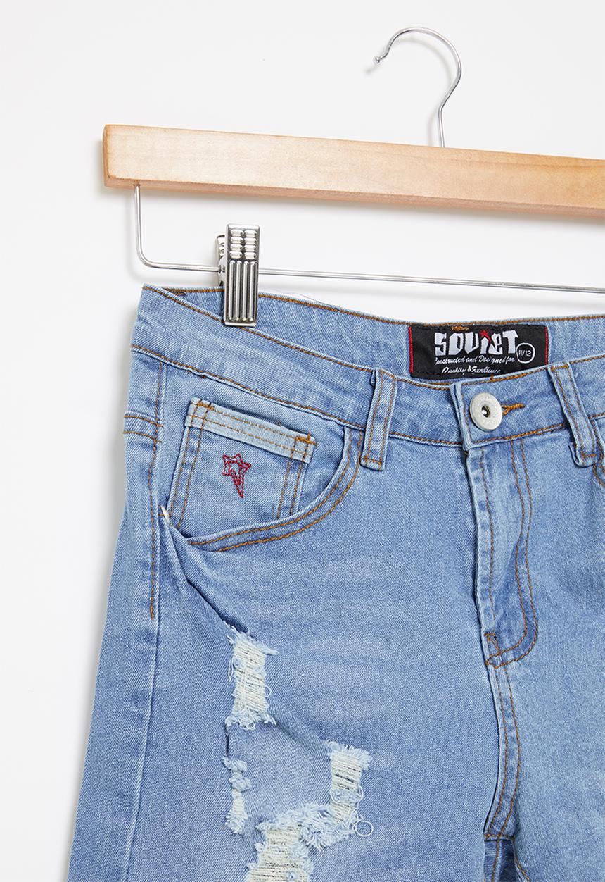 SOVIET - B mentor boys denim short - lt indigo