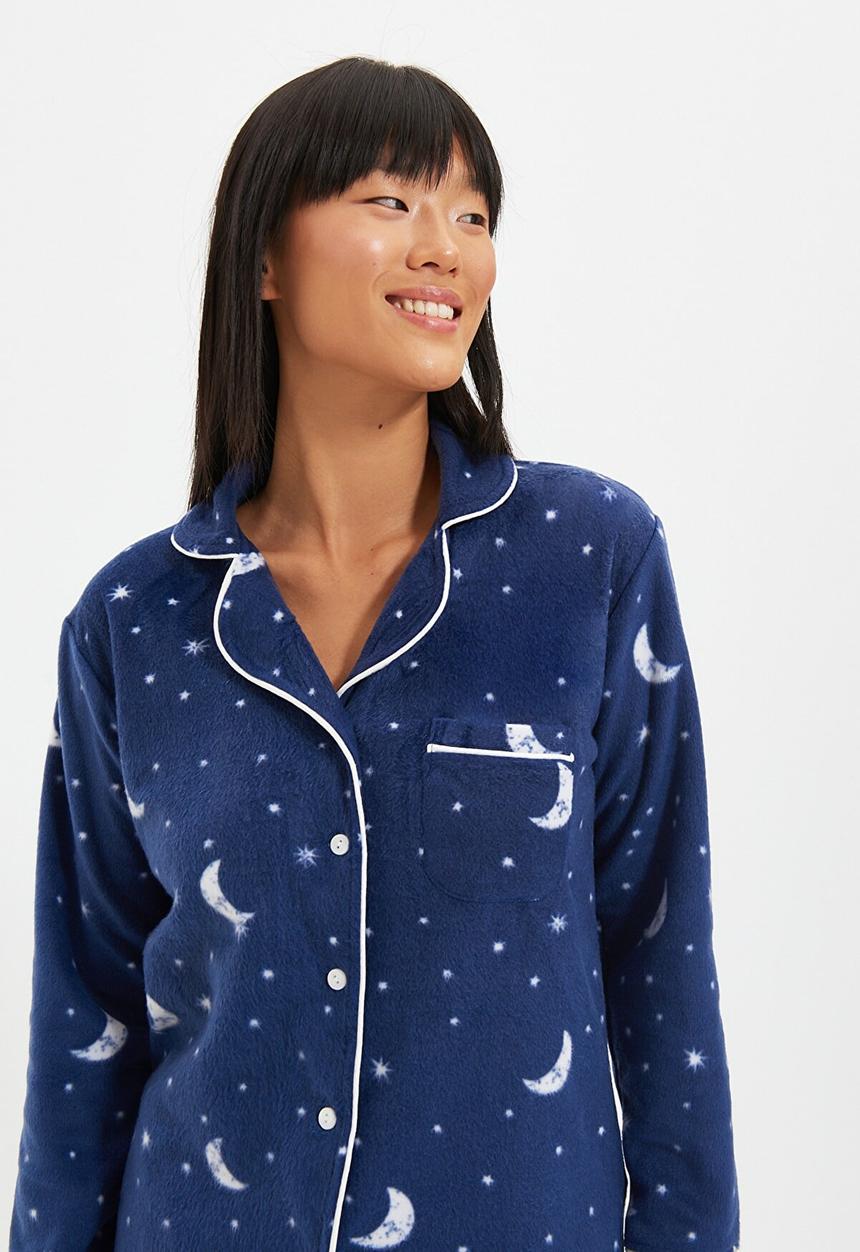 Trendyol - Moon pattern knitted pajama set - navy