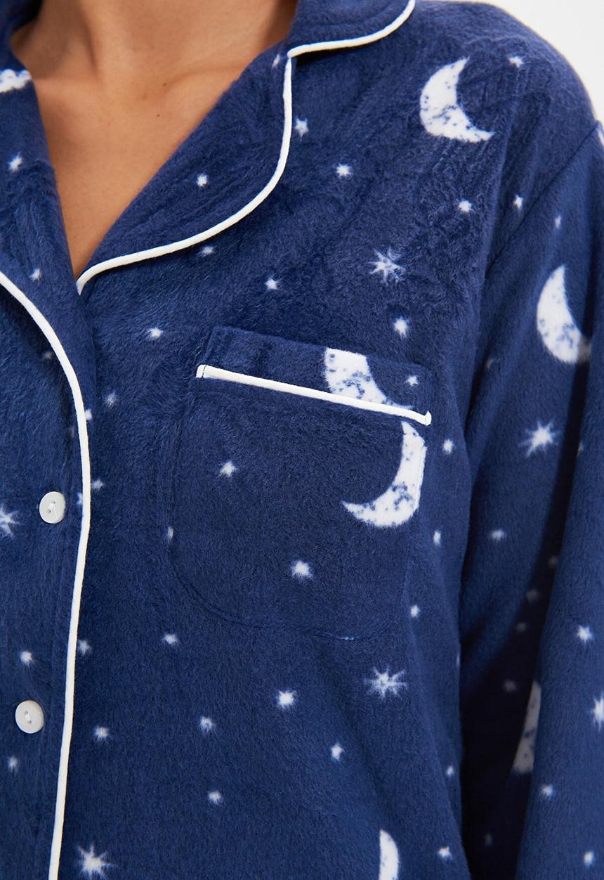 Trendyol - Moon pattern knitted pajama set - navy