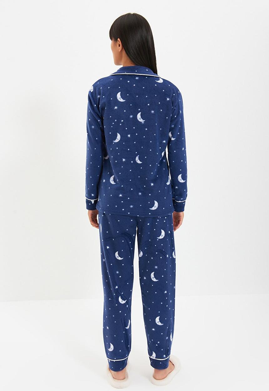 Trendyol - Moon pattern knitted pajama set - navy