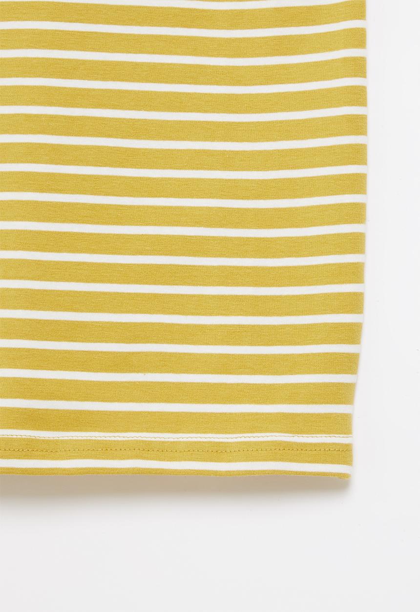 Pop Candy - Boys stripe golfer - yellow & white