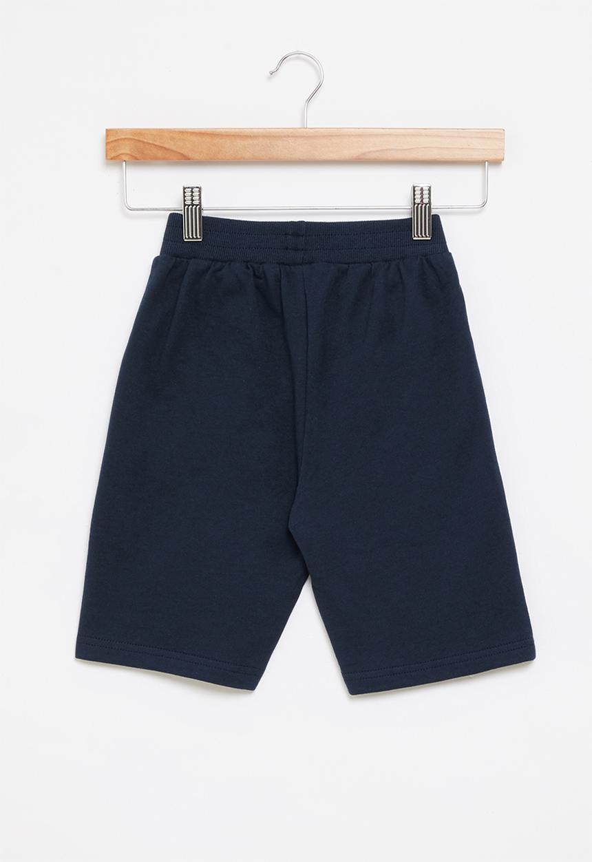 Pop Candy - Boys printed fleece shorts - navy