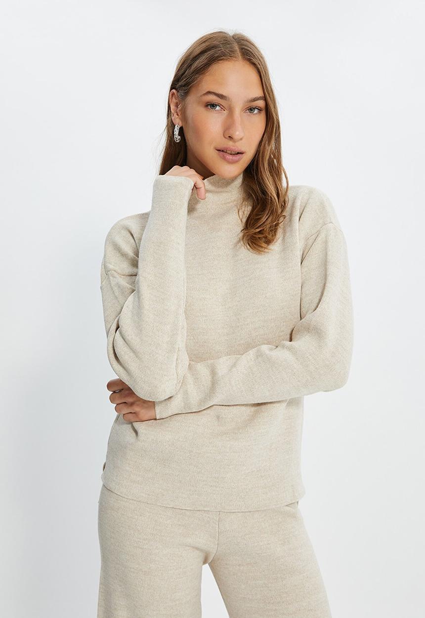Trendyol - Knit pullover & pants set - beige