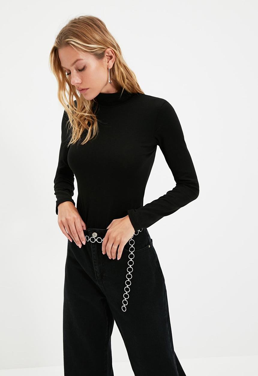 Trendyol - Turtleneck bodysuit - black