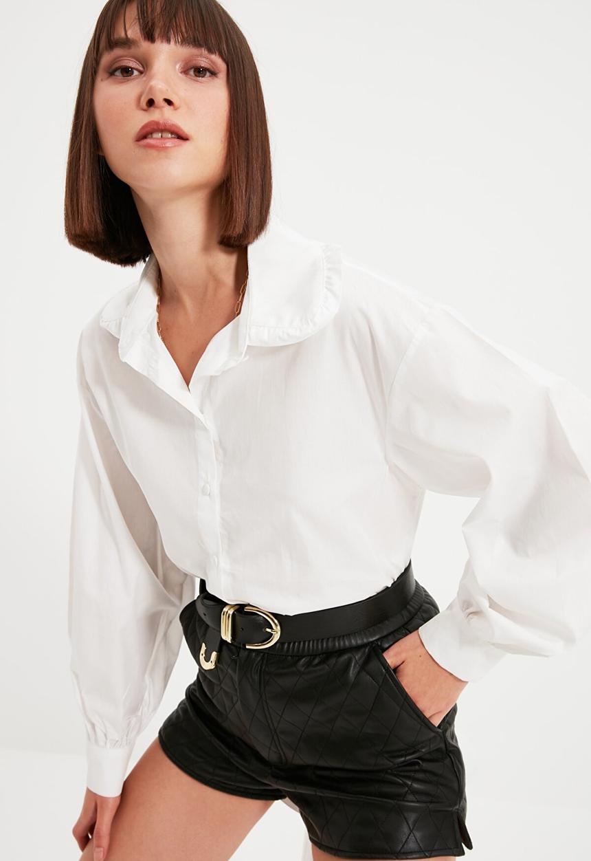 Trendyol - Collar detailed shirt - ecru