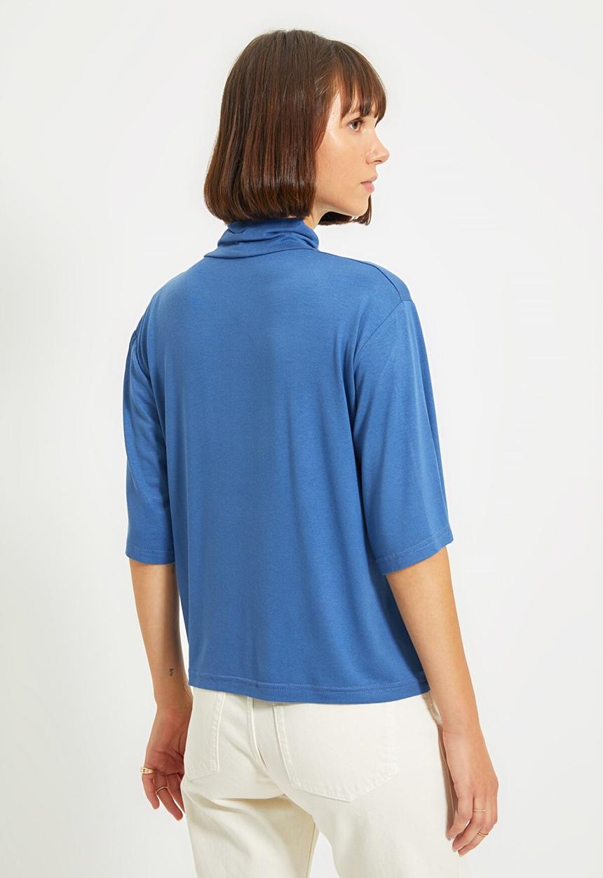 Trendyol - High collar knit top - indigo