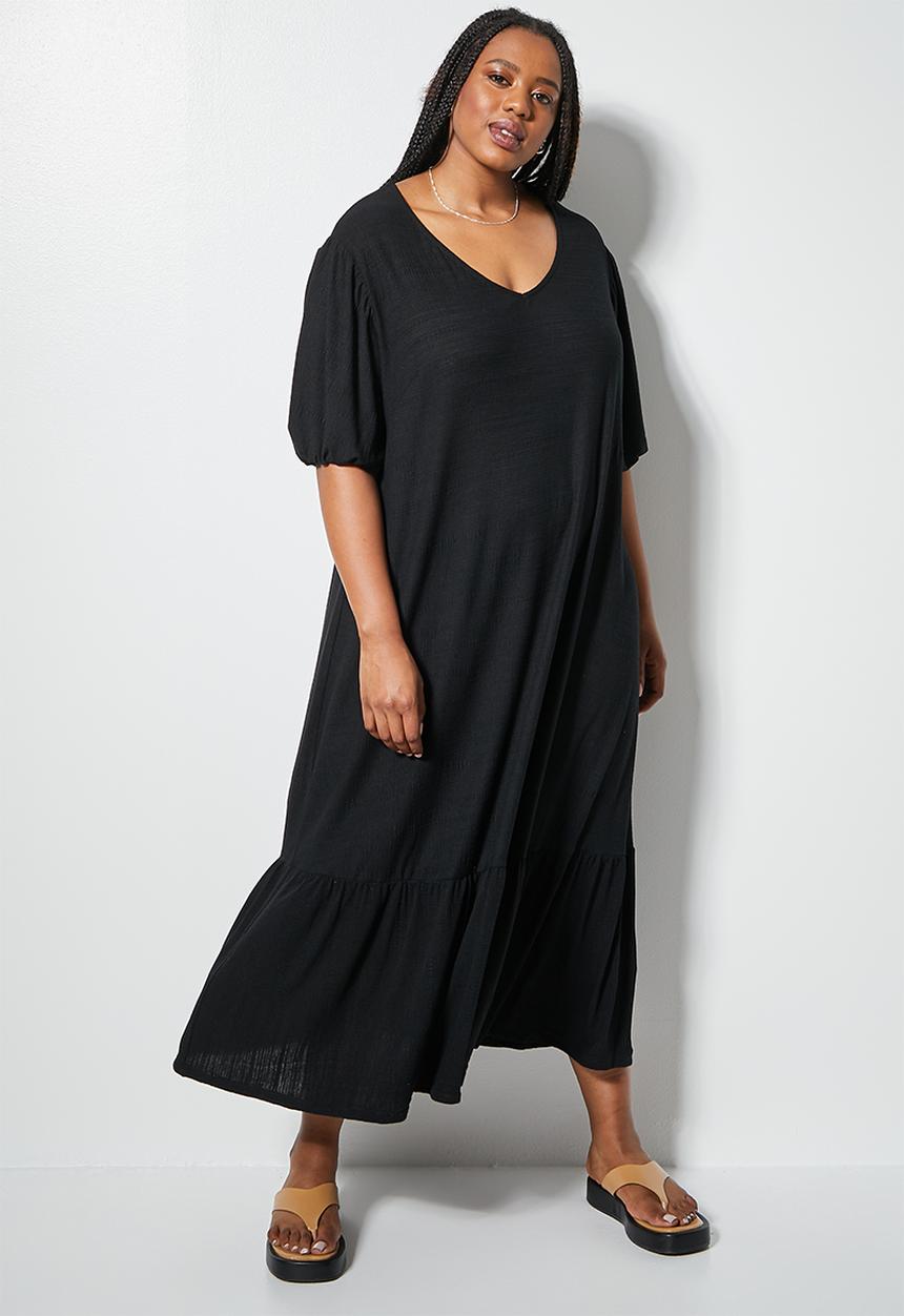 Superbalist - Textured woven midi dress - black