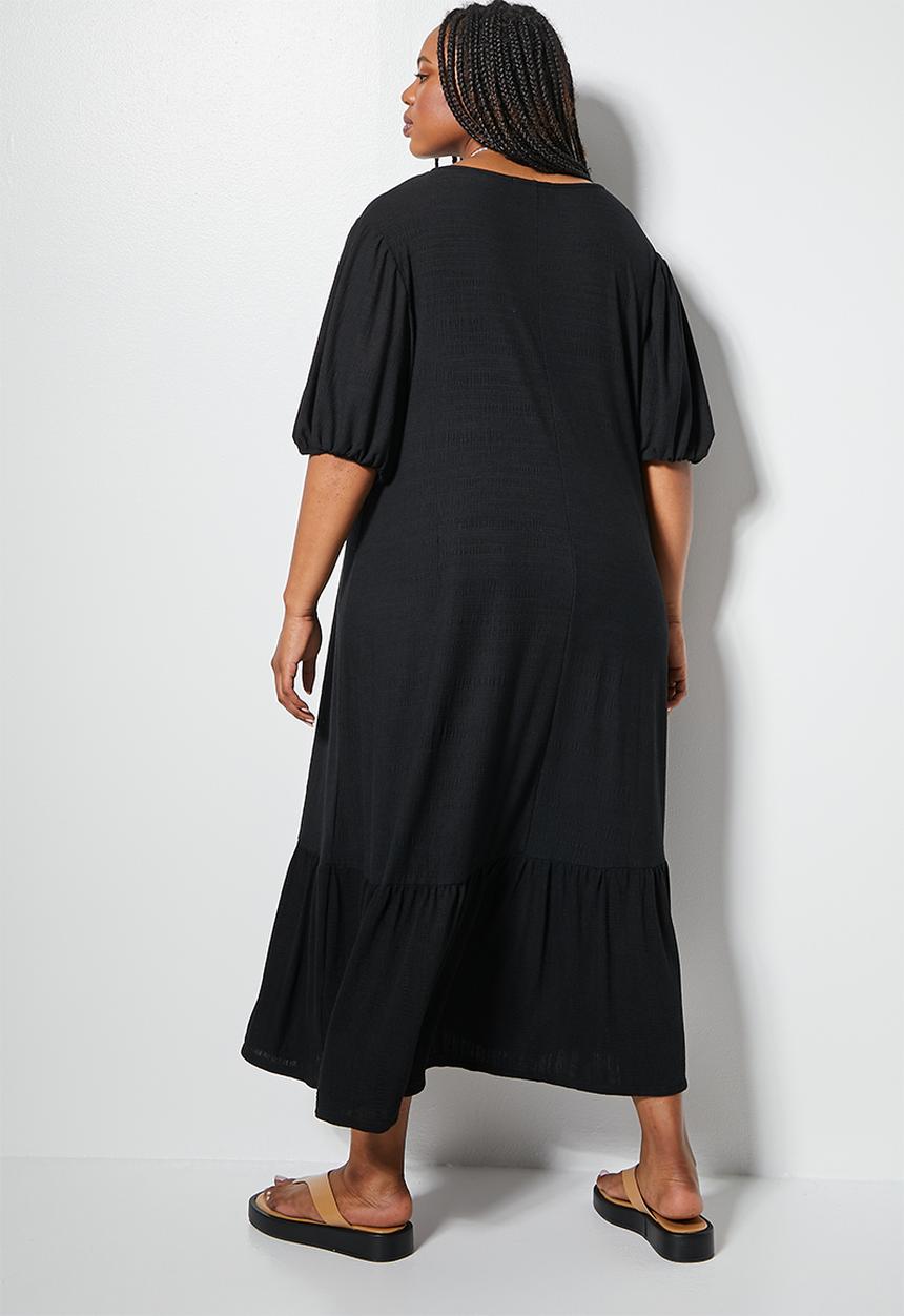 Superbalist - Textured woven midi dress - black