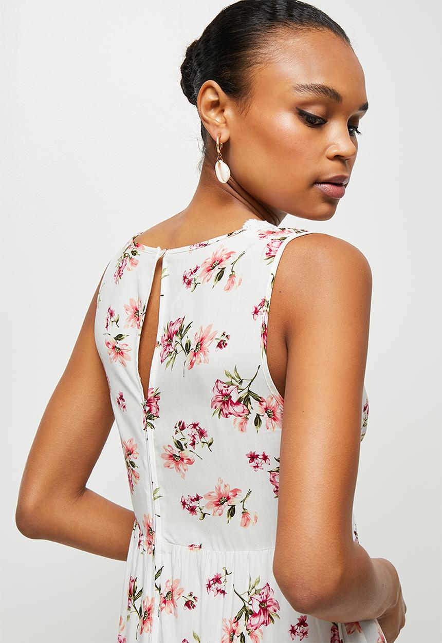 MILLA - Trim inset detail midi dress - multi