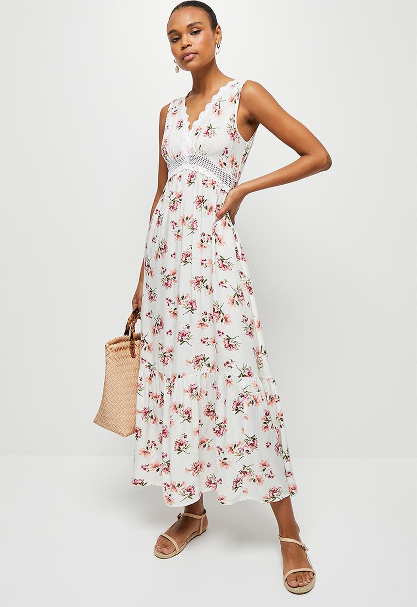 MILLA - Trim inset detail midi dress - multi