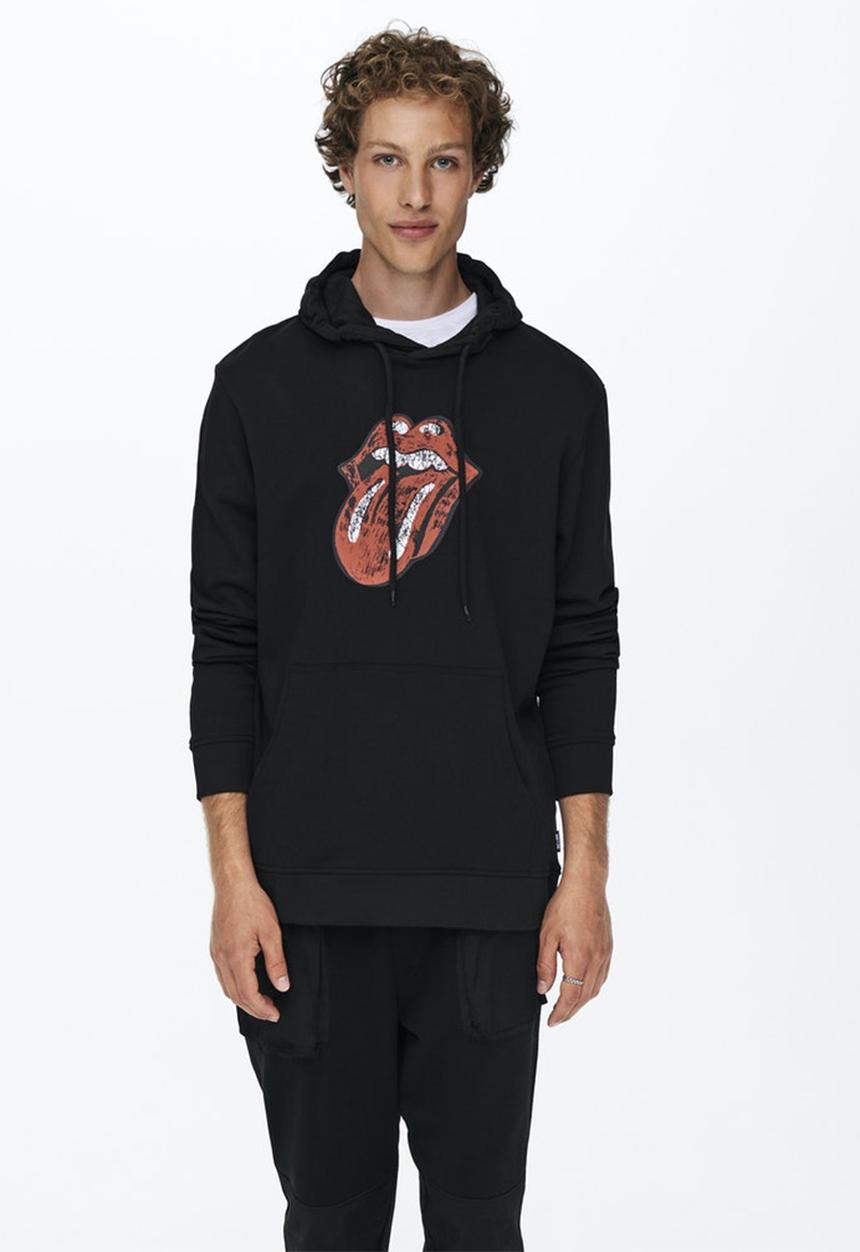 Only & Sons - Onsstones life reg hoodie - black