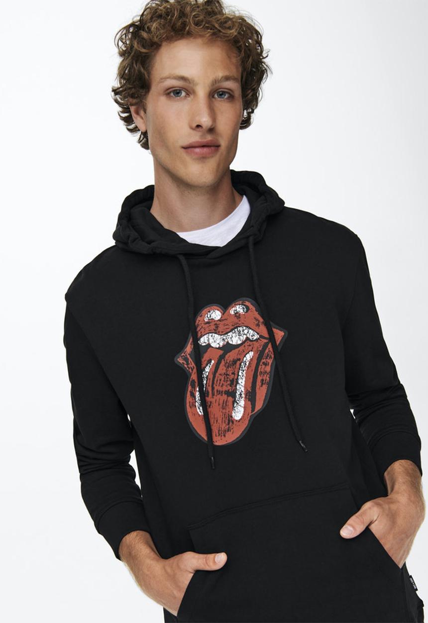 Only & Sons - Onsstones life reg hoodie - black