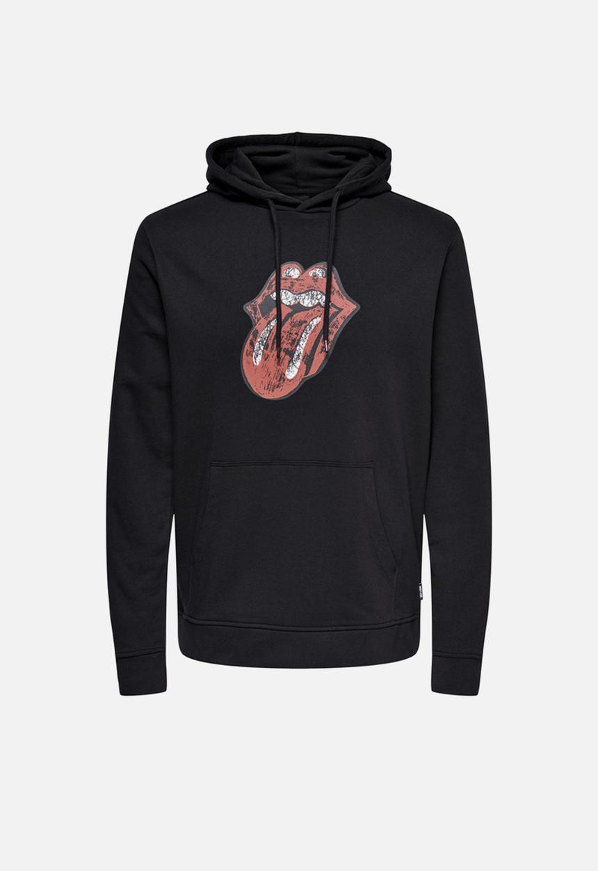 Only & Sons - Onsstones life reg hoodie - black
