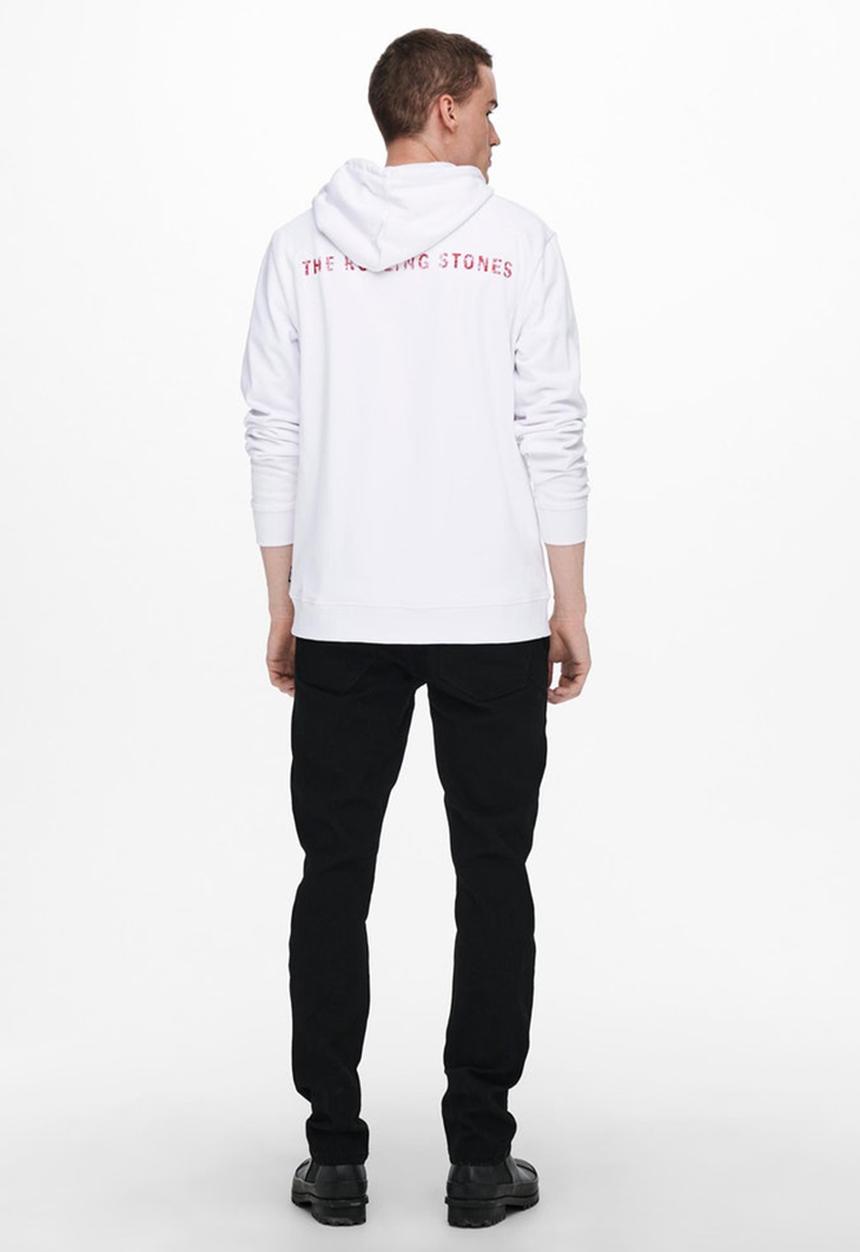 Only & Sons - Onsstones life reg hoodie - white