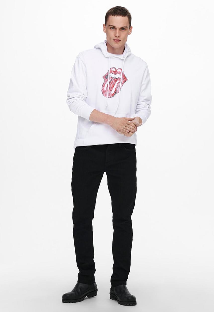 Only & Sons - Onsstones life reg hoodie - white
