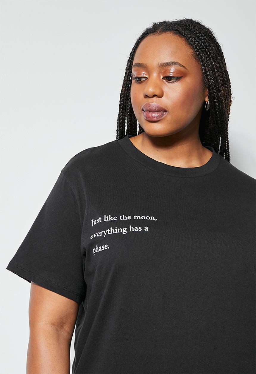 Superbalist - Moon slogan tee - black
