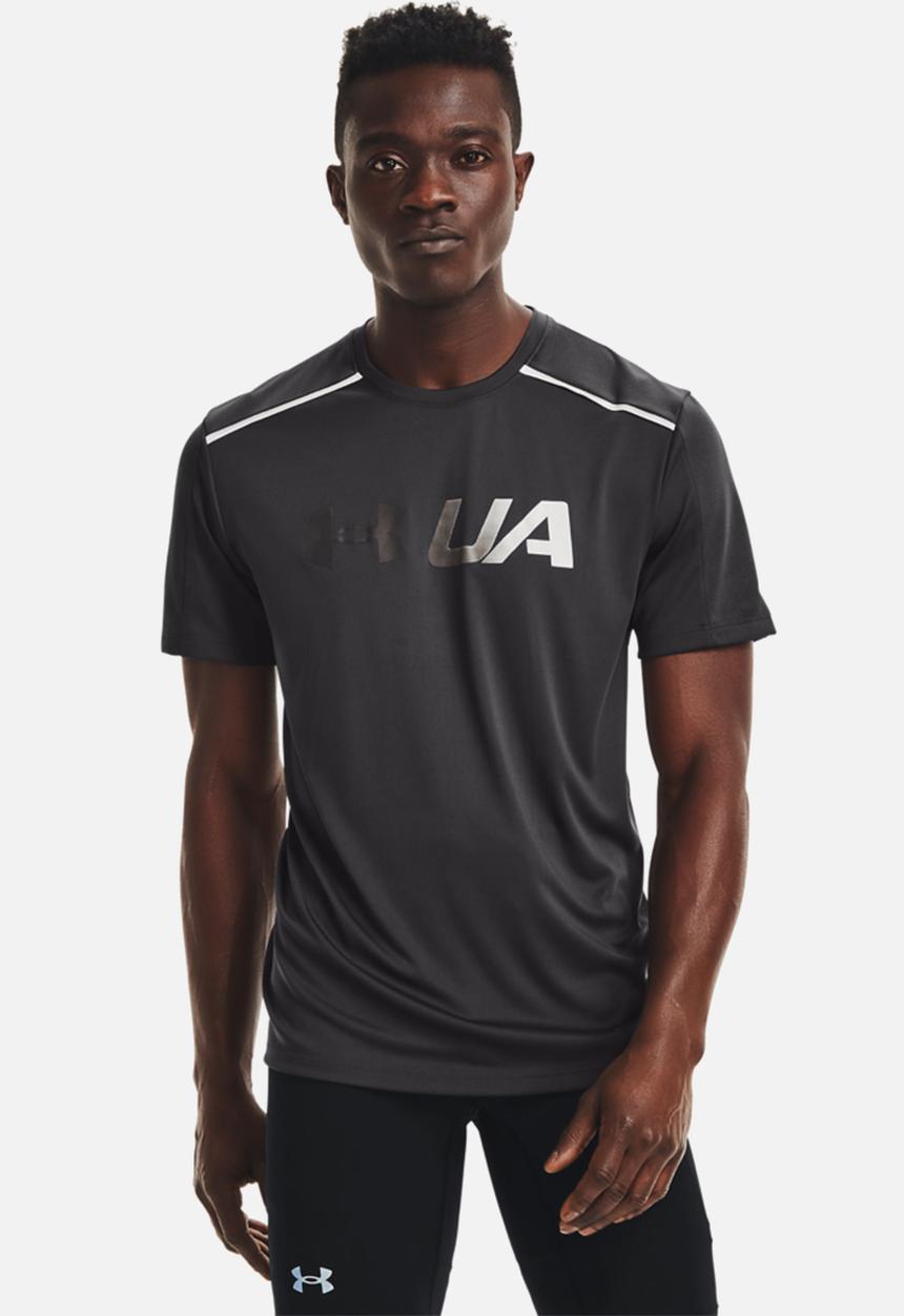 Under Armour - Ua run graphic print fill ss - grey-melange