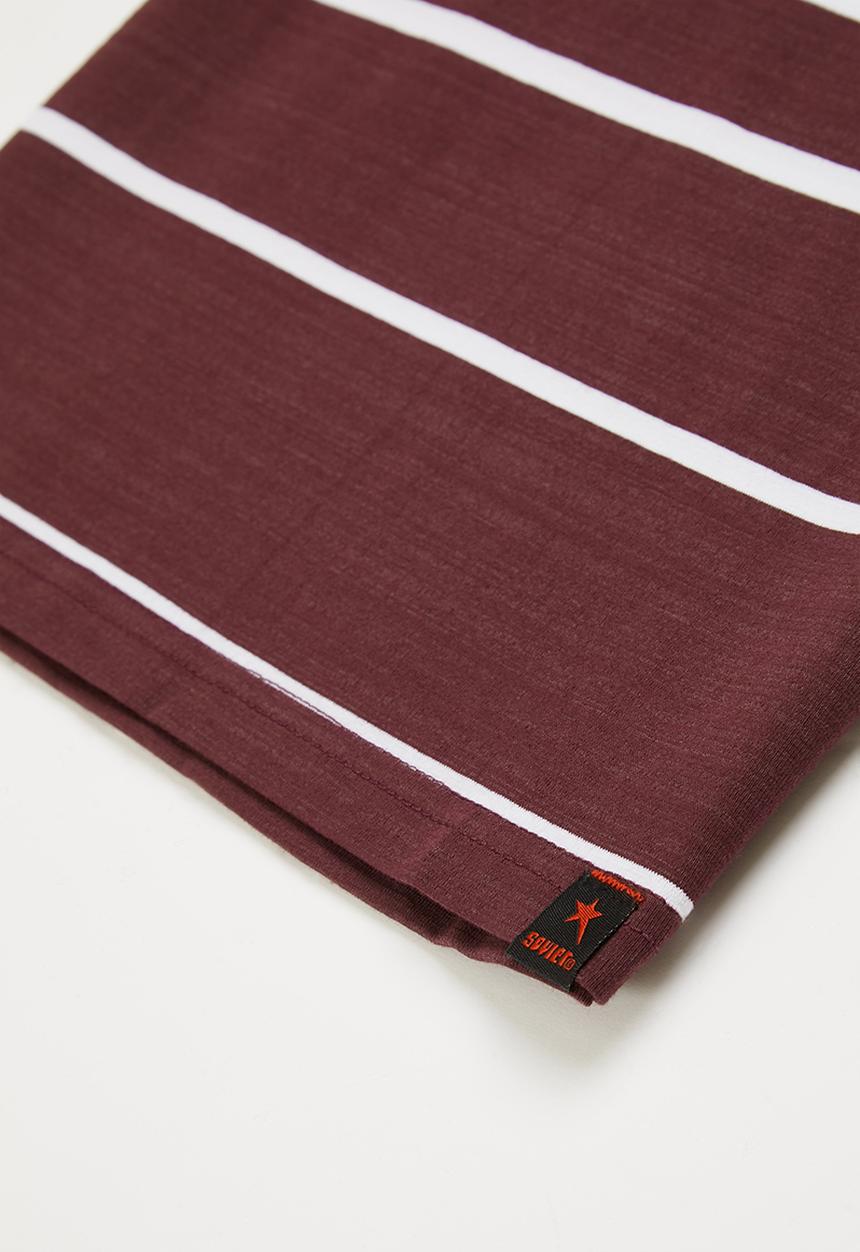 SOVIET - B mason v-neck yarn dye stripe tee - brick