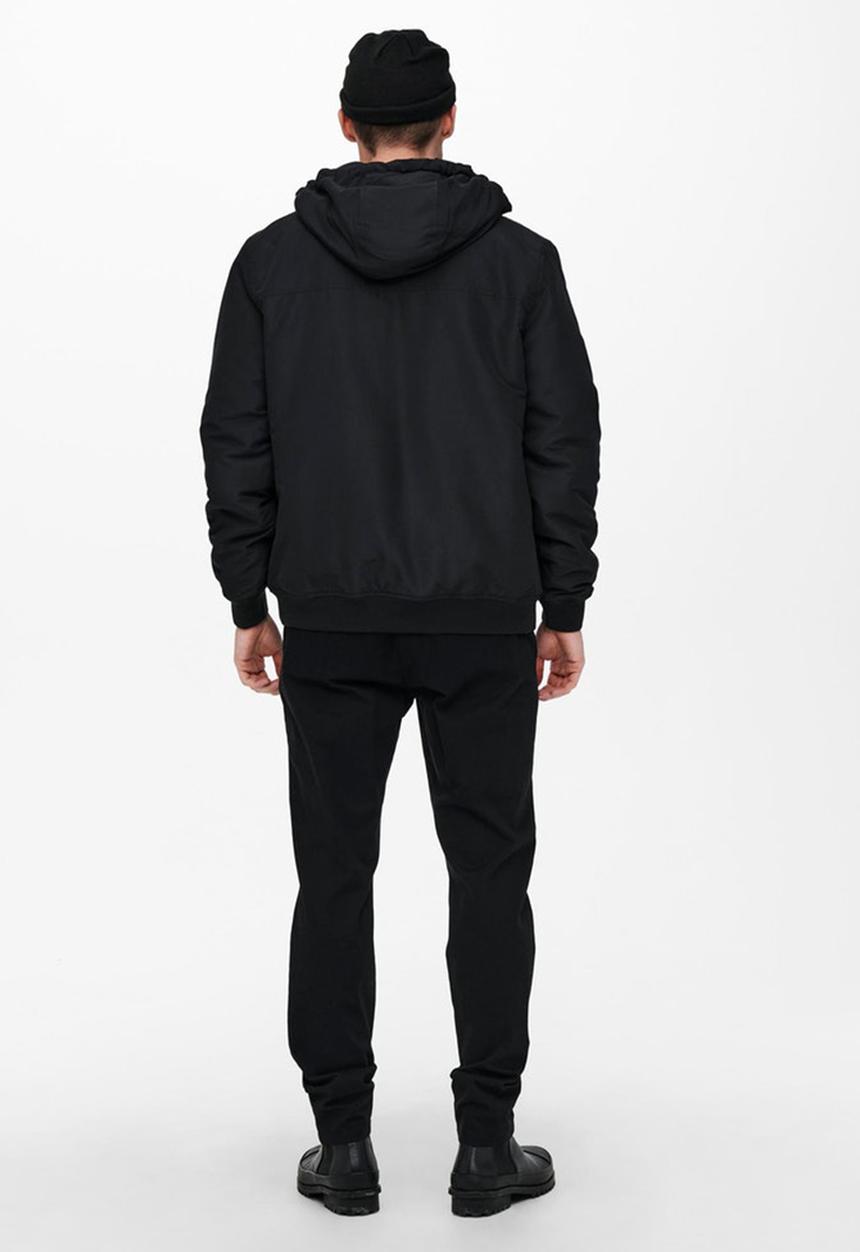 Only & Sons - Mason hooded jacket - black