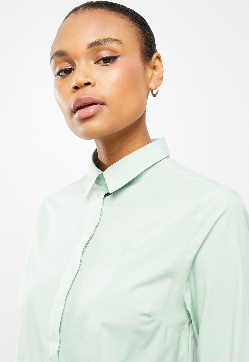 POLO - Jamie basic long sleeve shirt - light aqua