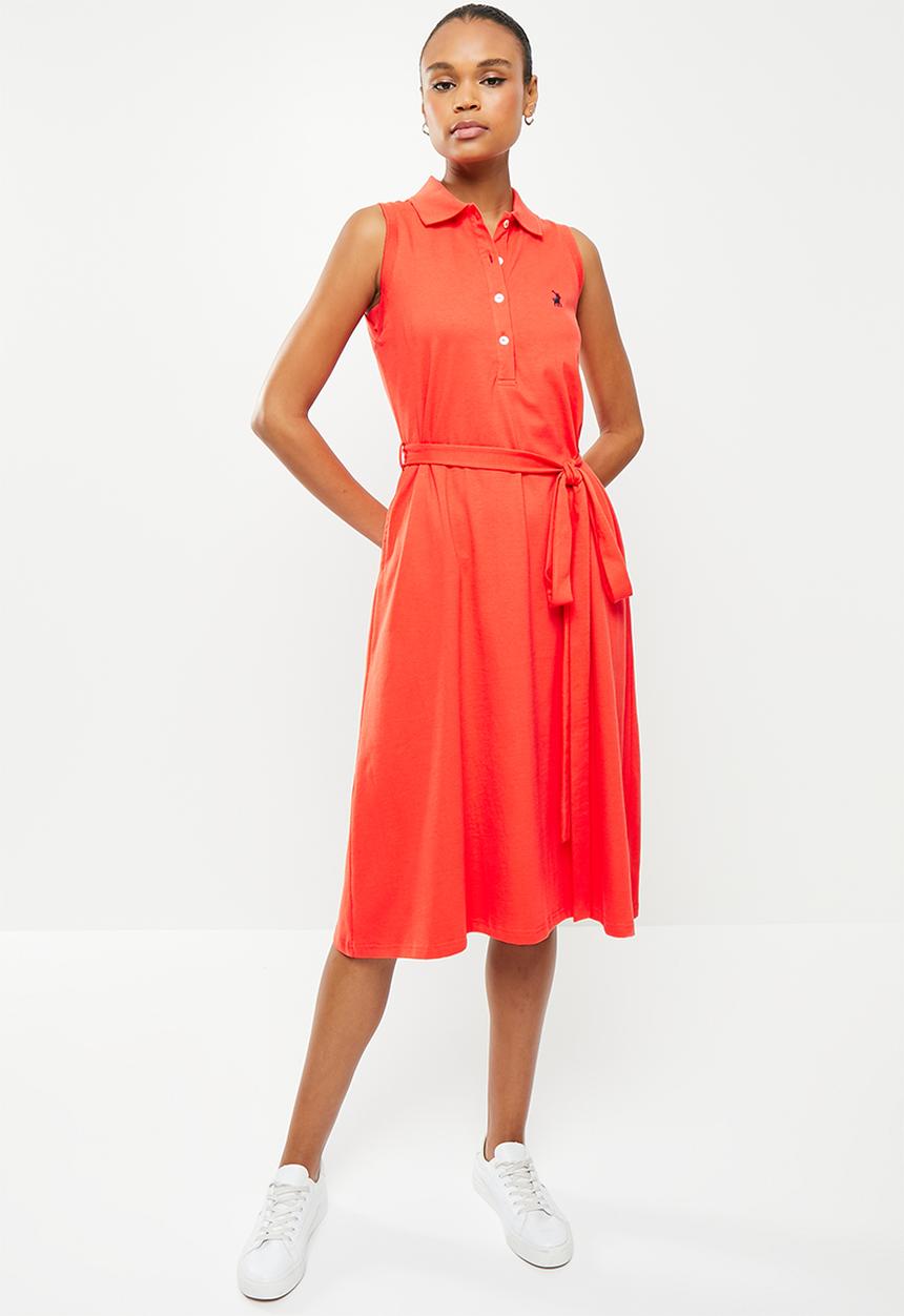 POLO - Bianca sleeveless golfer dress - orange 