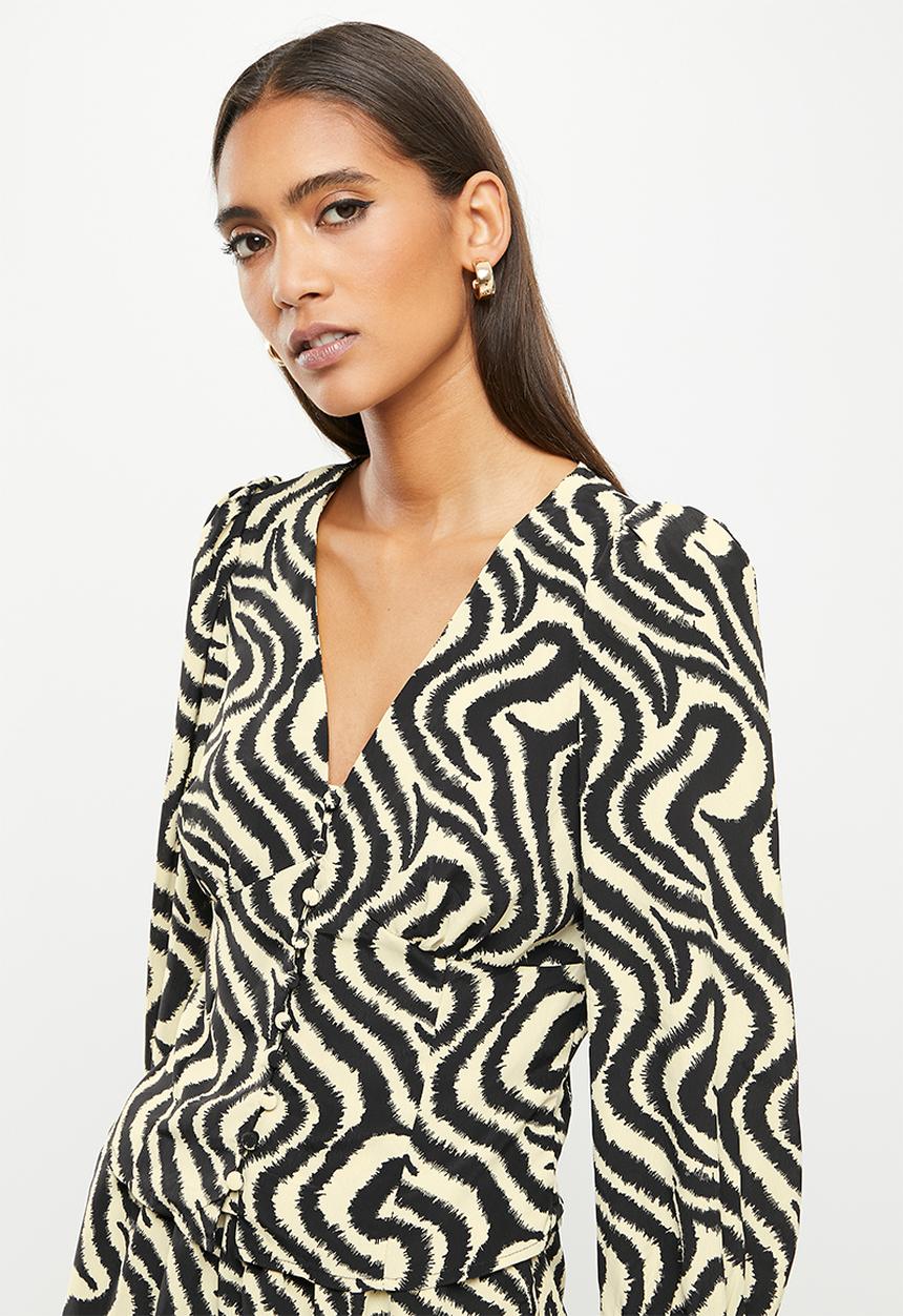 Glamorous - Aretha top - abstract zebra