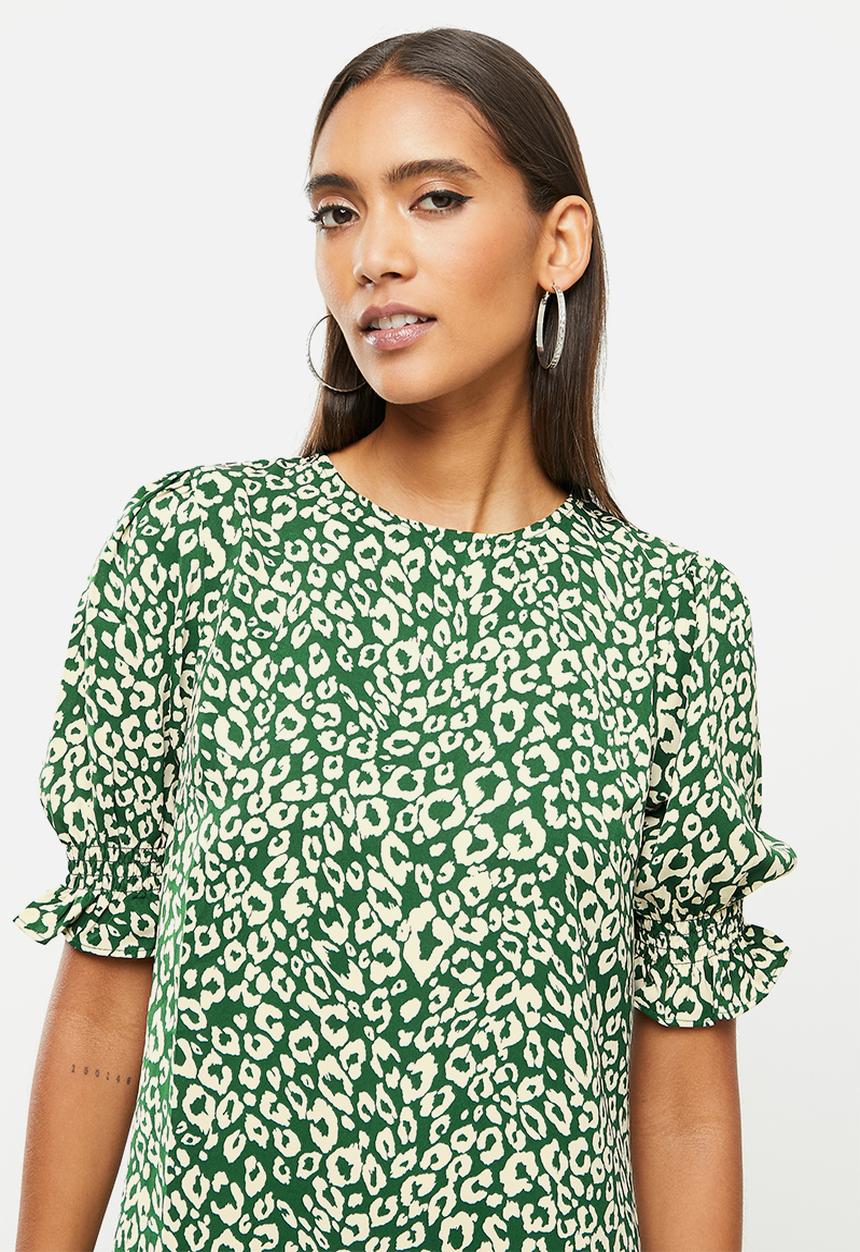 Glamorous - Animal print dress - dark green/beige