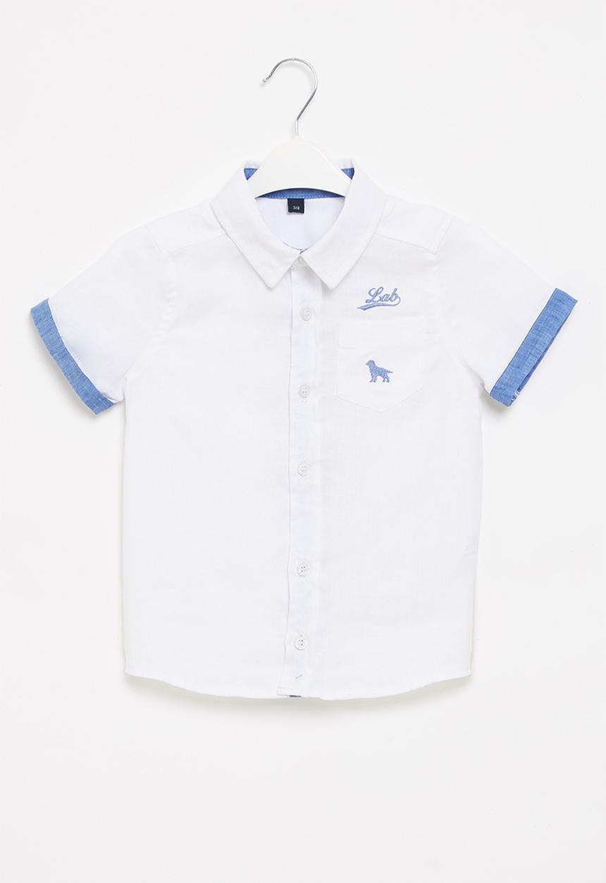 LAB - Logo shirt - white & blue