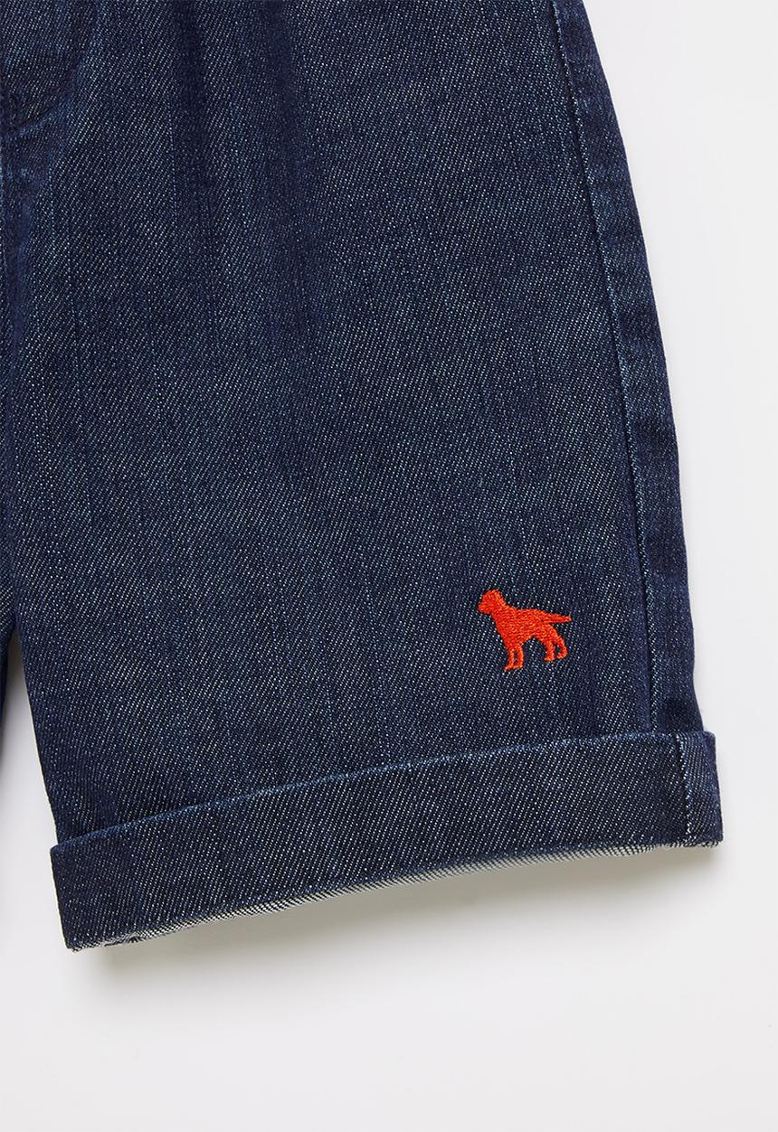 LAB - Logo denim shorts blue