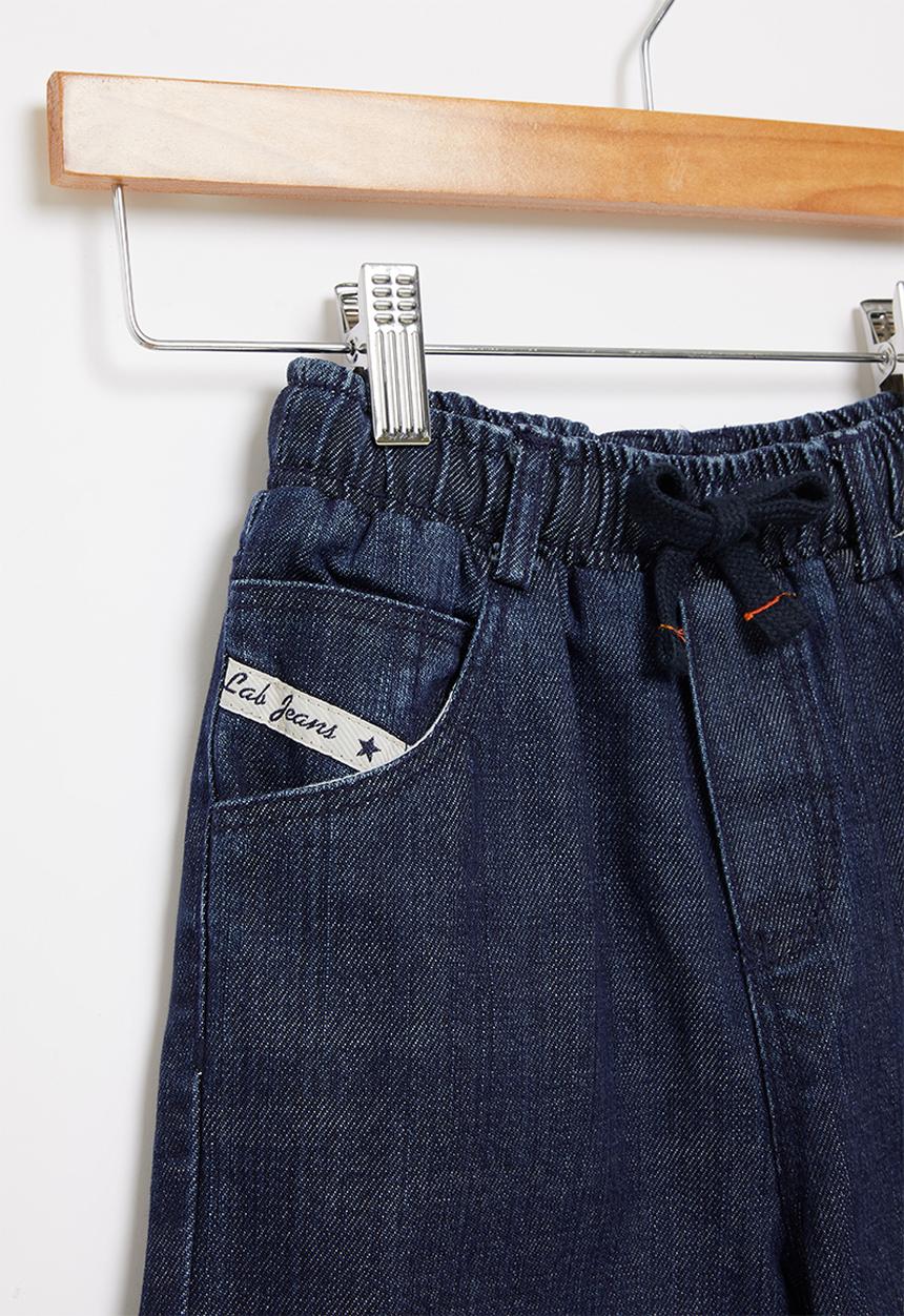 LAB - Logo denim shorts blue
