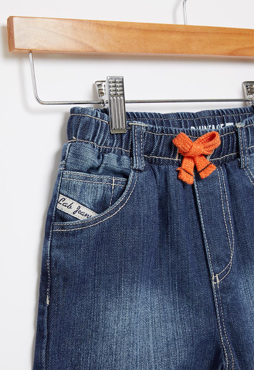 LAB - Logo denim shorts - blue