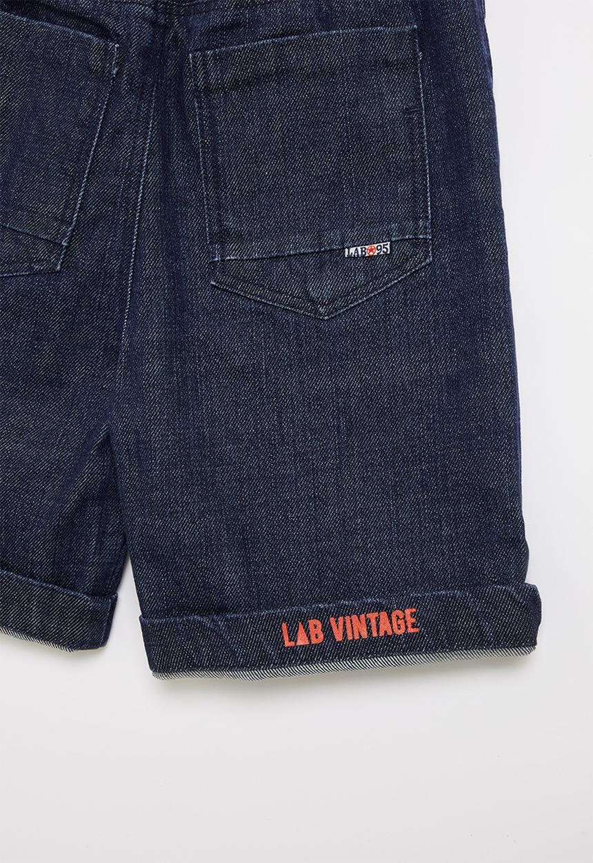 LAB - Logo denim shorts blue