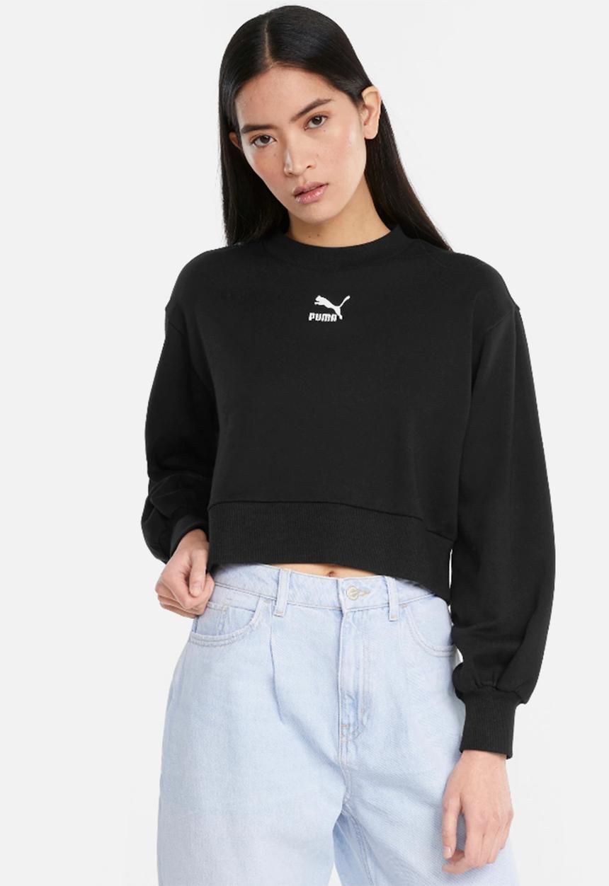 PUMA - Classics puff sleeve crew sweat - puma black