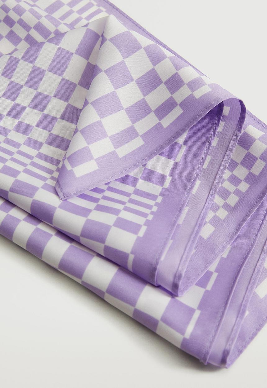 MANGO - Check printed scarf - purple