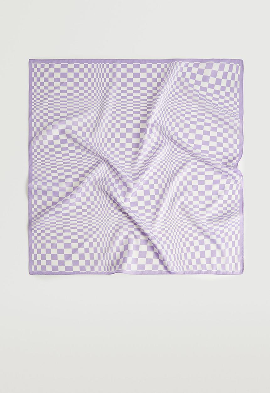 MANGO - Check printed scarf - purple