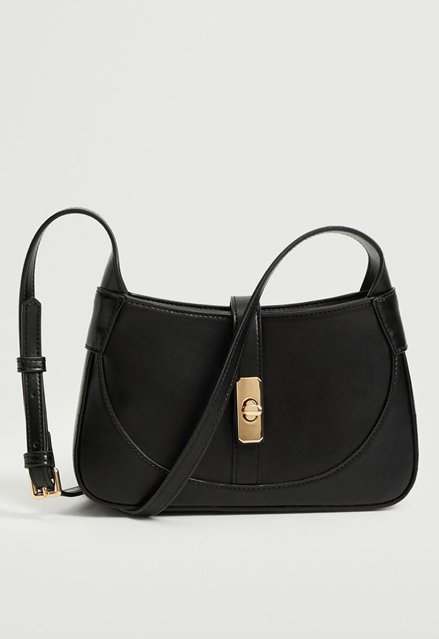 MANGO - Buckle cross-body bag - black