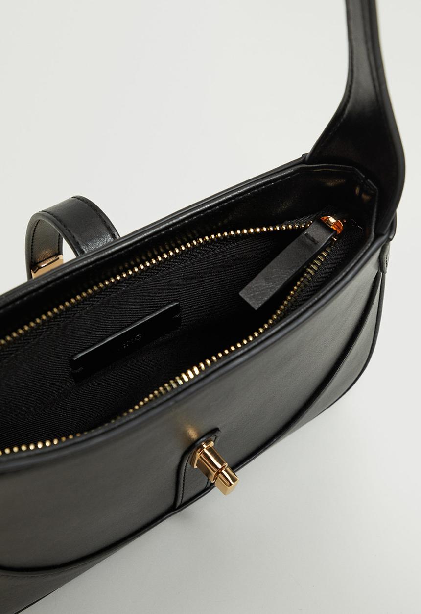 MANGO - Buckle cross-body bag - black