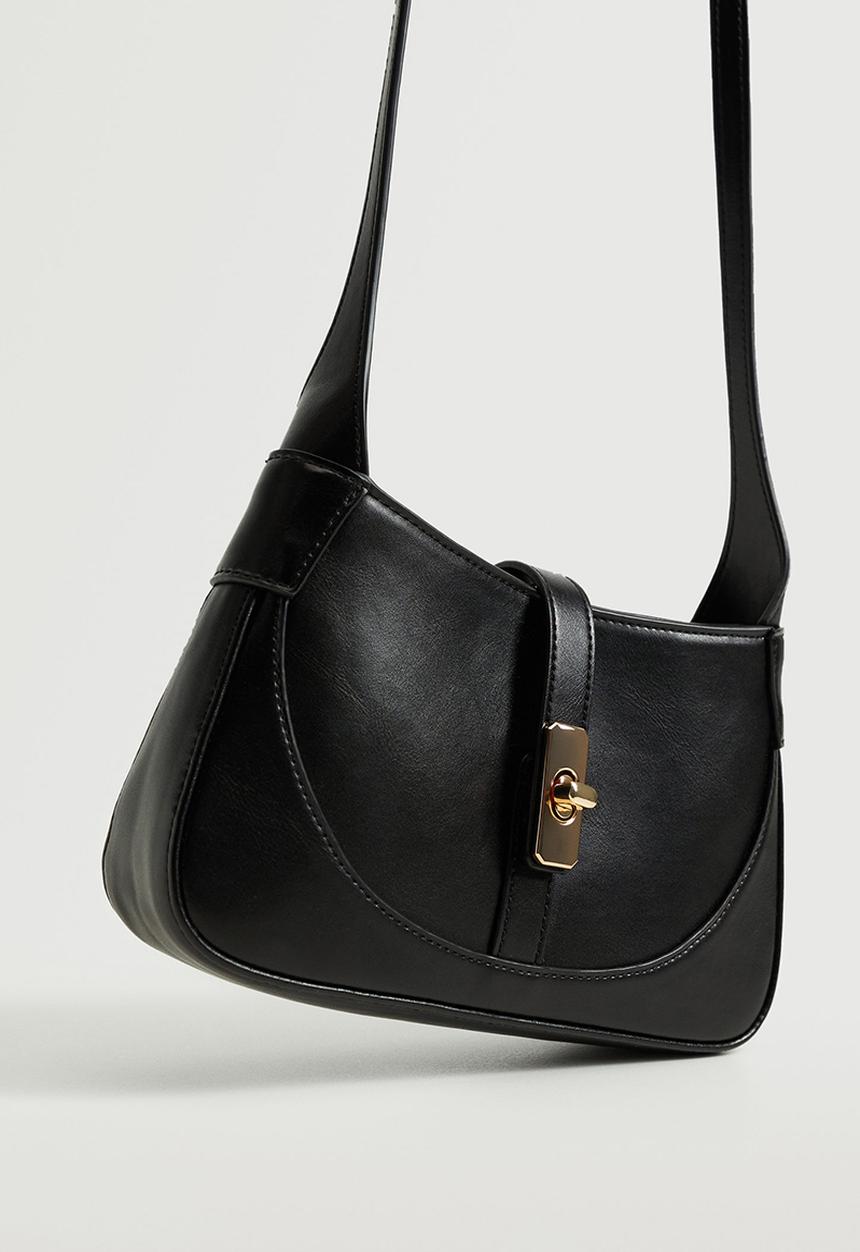 MANGO - Buckle cross-body bag - black