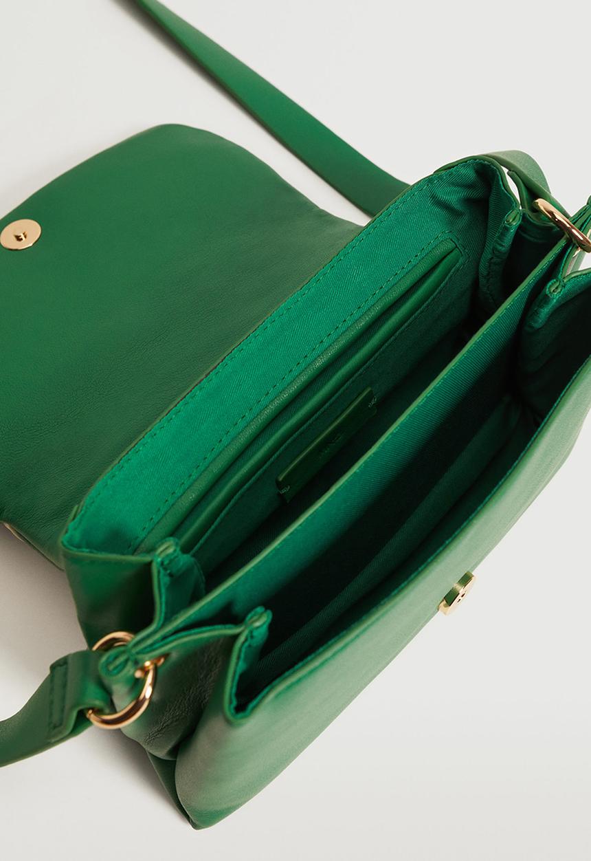 MANGO - Bicolor quilted bag - green