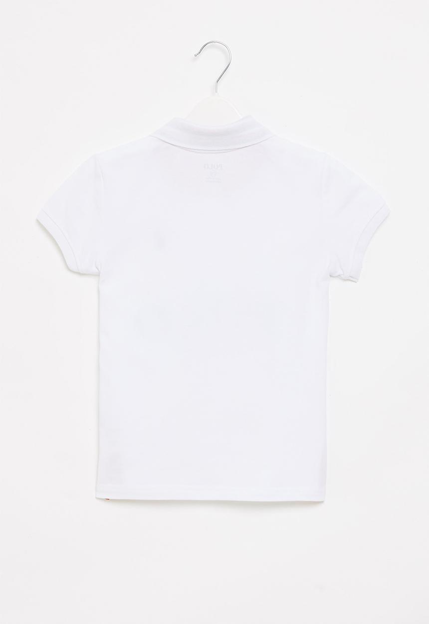 POLO - Boys justin printed short sleeve golfer - white