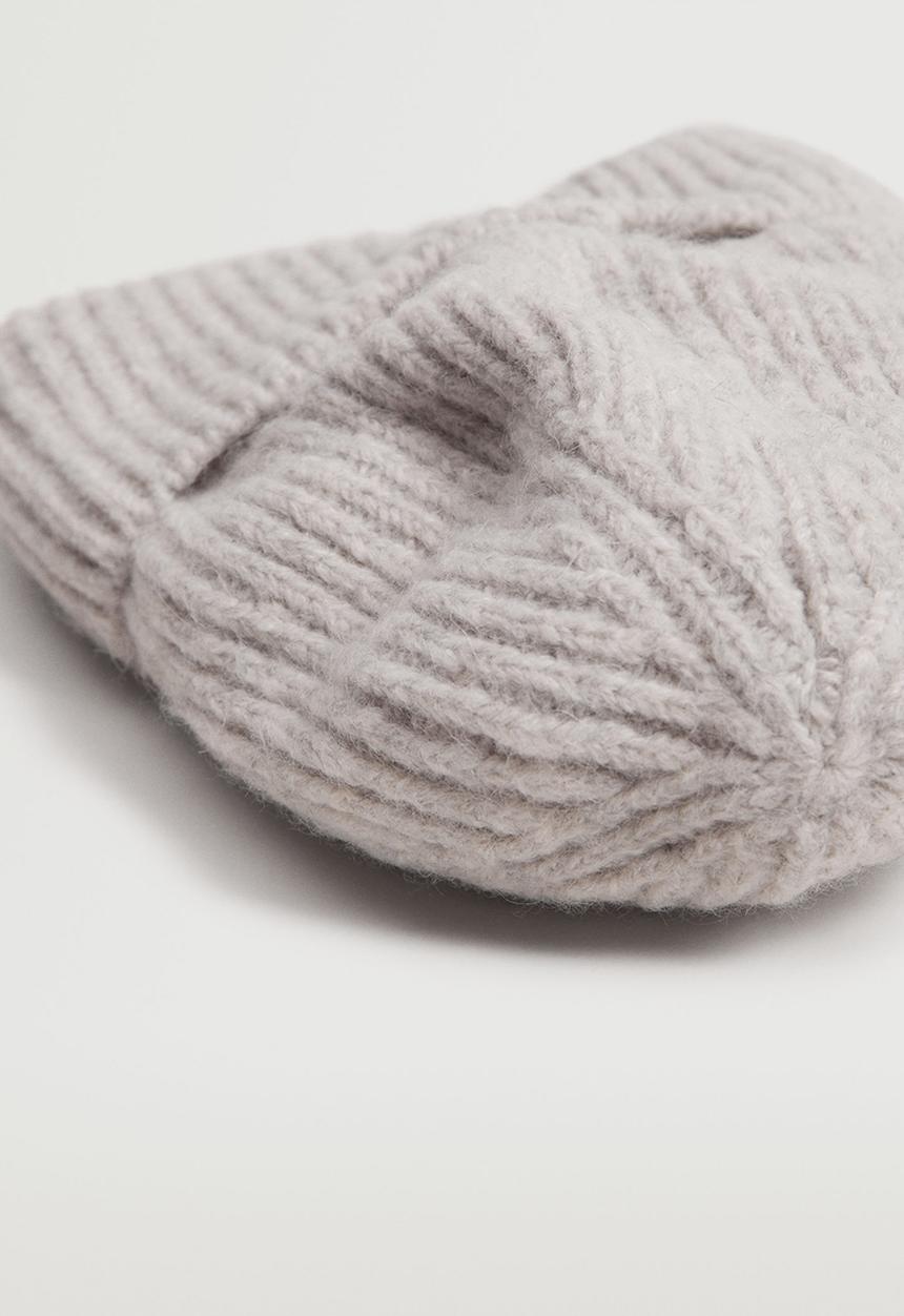 MANGO - Ribbed knit beanie - light grey