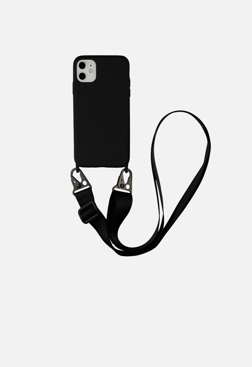 Cased. - Crossbody phone case - black