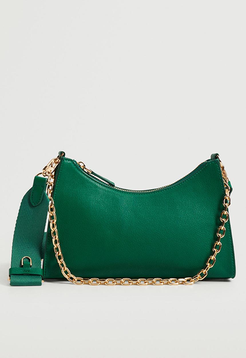MANGO - Crossbody bag with chain - green