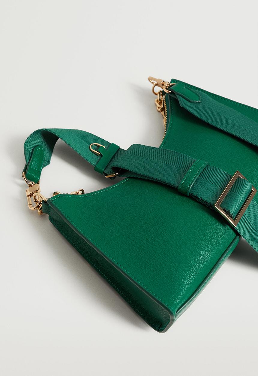 MANGO - Crossbody bag with chain - green