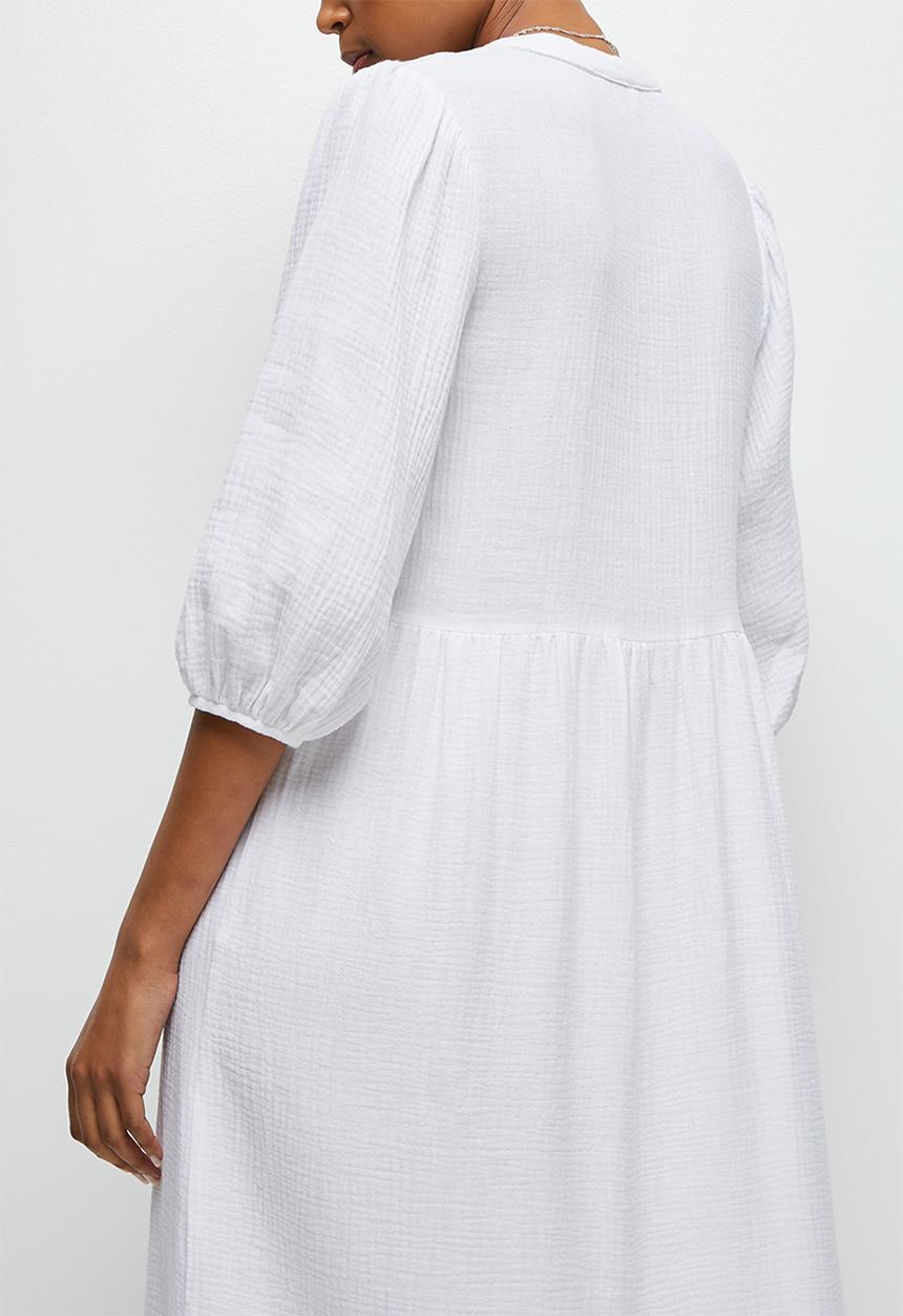 edit - Dbl cloth peasant tiered maxi - milk
