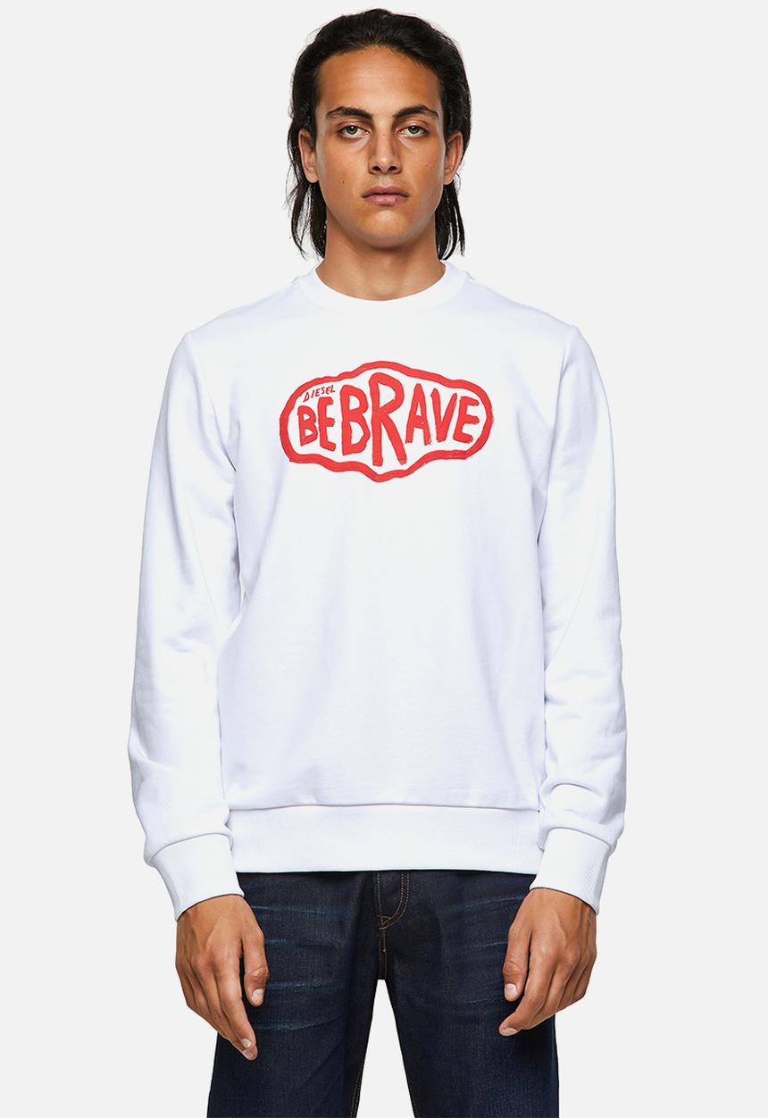 Diesel  - S-girk-k20 chest print sweater - white