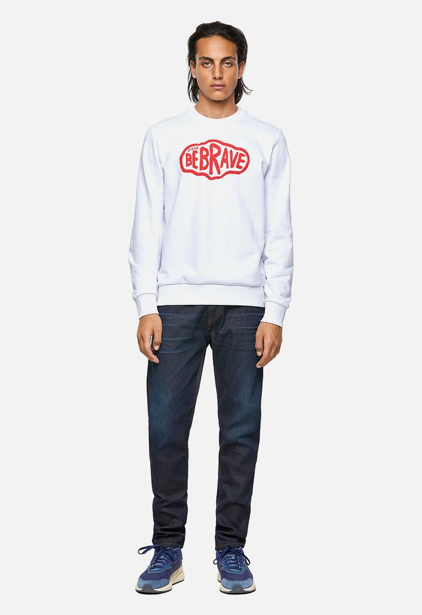 Diesel  - S-girk-k20 chest print sweater - white