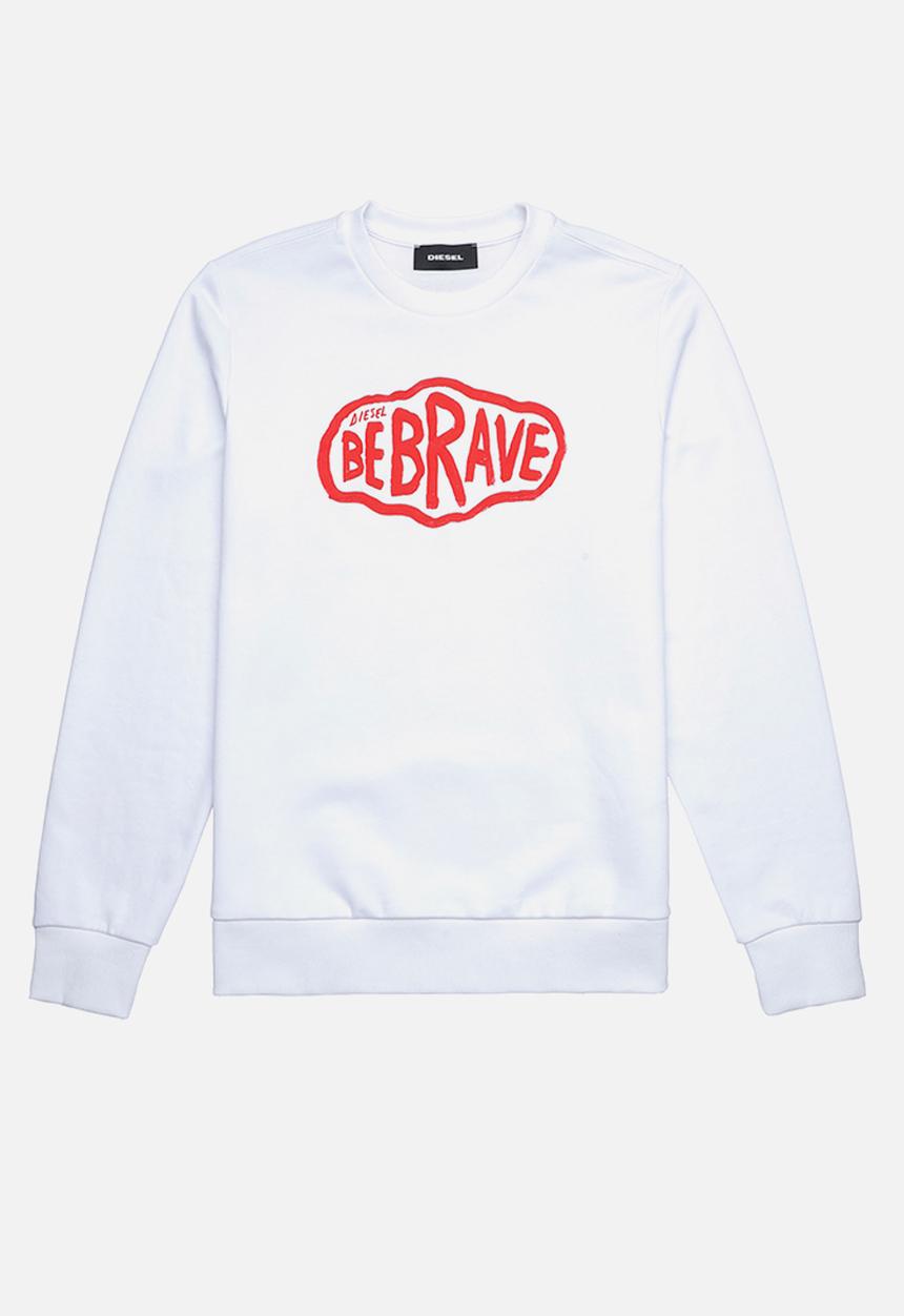 Diesel  - S-girk-k20 chest print sweater - white