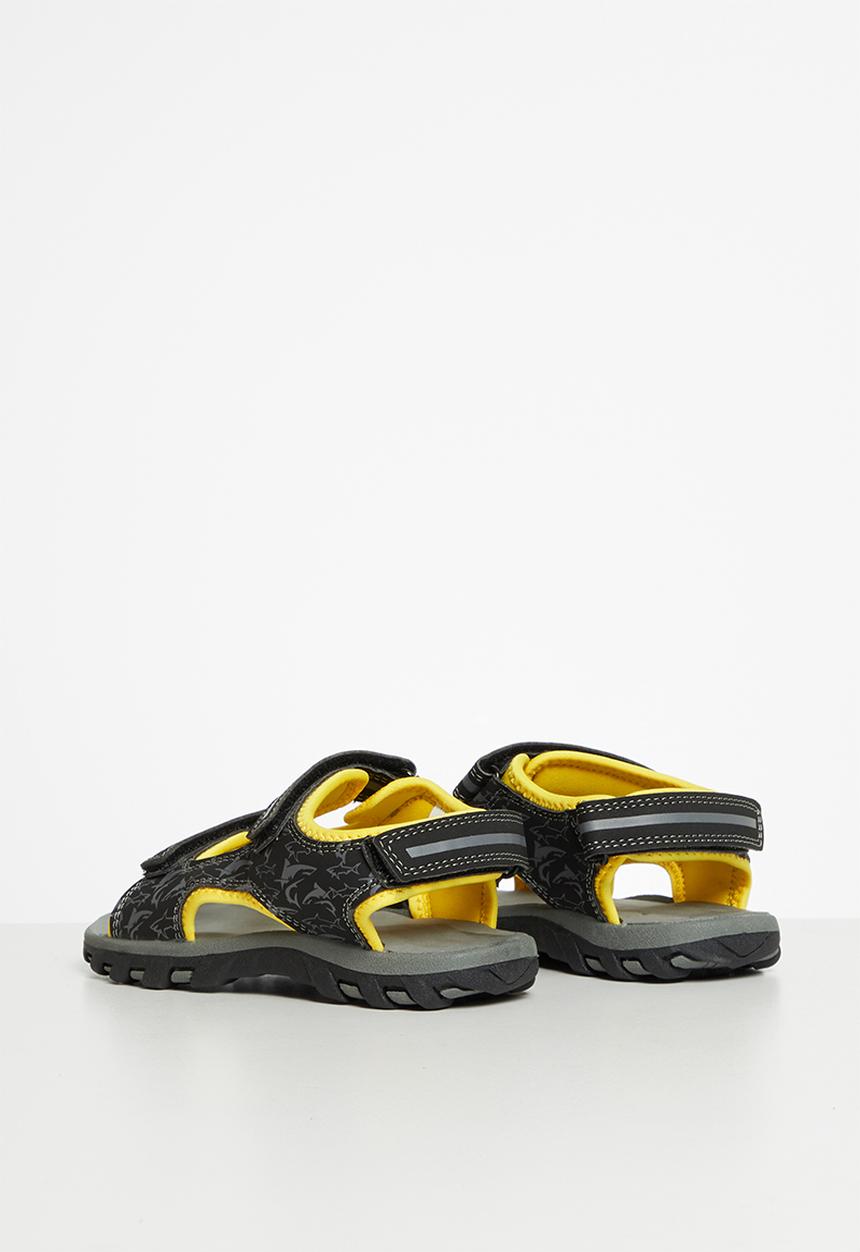 Pop Candy - Boys sandals - grey & yellow